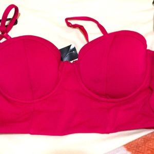 Bustiers solid burgundy with gold zipper